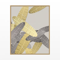 Cadmium & Charcoal Tropical Wall Art Print – Signed Limited Edition Giclée | Modern Gallery Decor — Floating natural frame