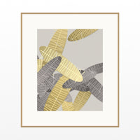 Cadmium & Charcoal Tropical Wall Art Print – Signed Limited Edition Giclée | Modern Gallery Decor — Natural gallery mat