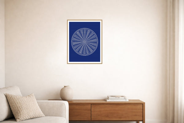 Cadmium & Ultramarine Ombré Gradient – Premium Ombré Gradient Wall Art Print — Living room lifestyle