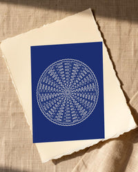 Cadmium & Ultramarine Ombré Gradient – Premium Ombré Gradient Wall Art Print — Paper/edge detail