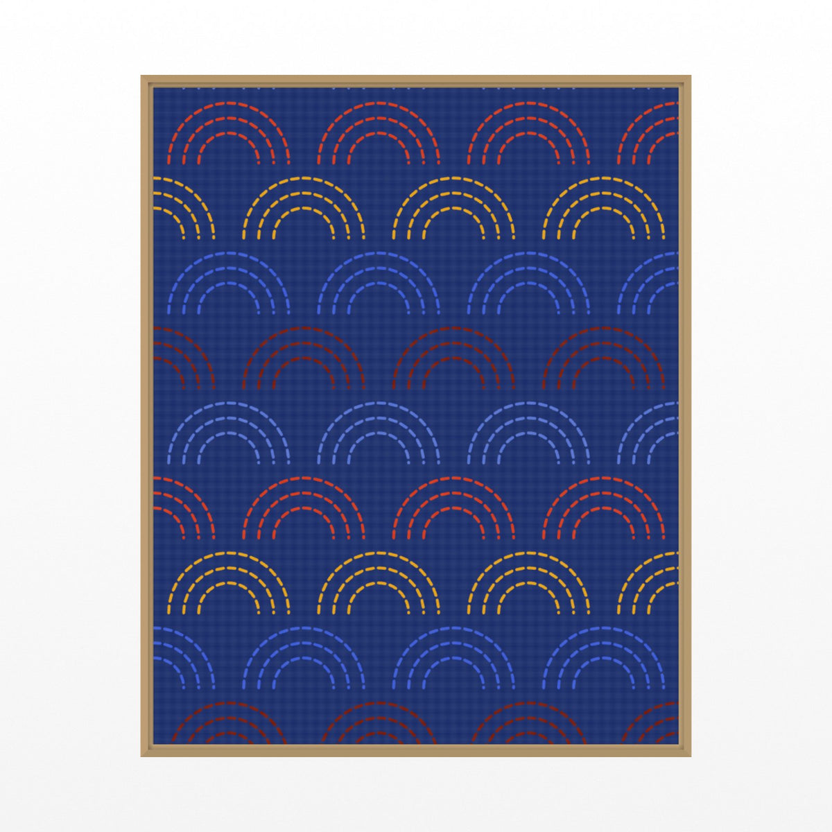 Cadmium & Ultramarine Ombré Gradient – Signed 50-Edition Giclée Print for Gallery Walls — Floating natural frame