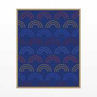 Cadmium & Ultramarine Ombré Gradient – Signed 50-Edition Giclée Print for Gallery Walls — Floating natural frame