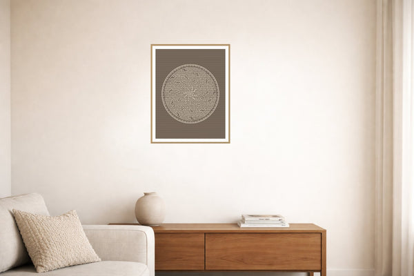 Classic Sepia Ombré Gradient – Premium Ombré Gradient Wall Art Print — Living room lifestyle