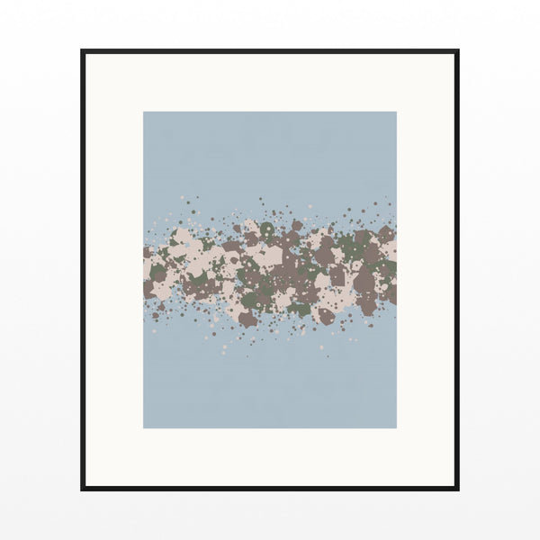 Cool Ocean Paint Splatter Wall Art Print – Signed Limited Edition Giclée | Modern Gallery Decor — Black gallery mat