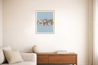 Cool Ocean Paint Splatter Wall Art Print – Signed Limited Edition Giclée | Modern Gallery Decor — Living room lifestyle