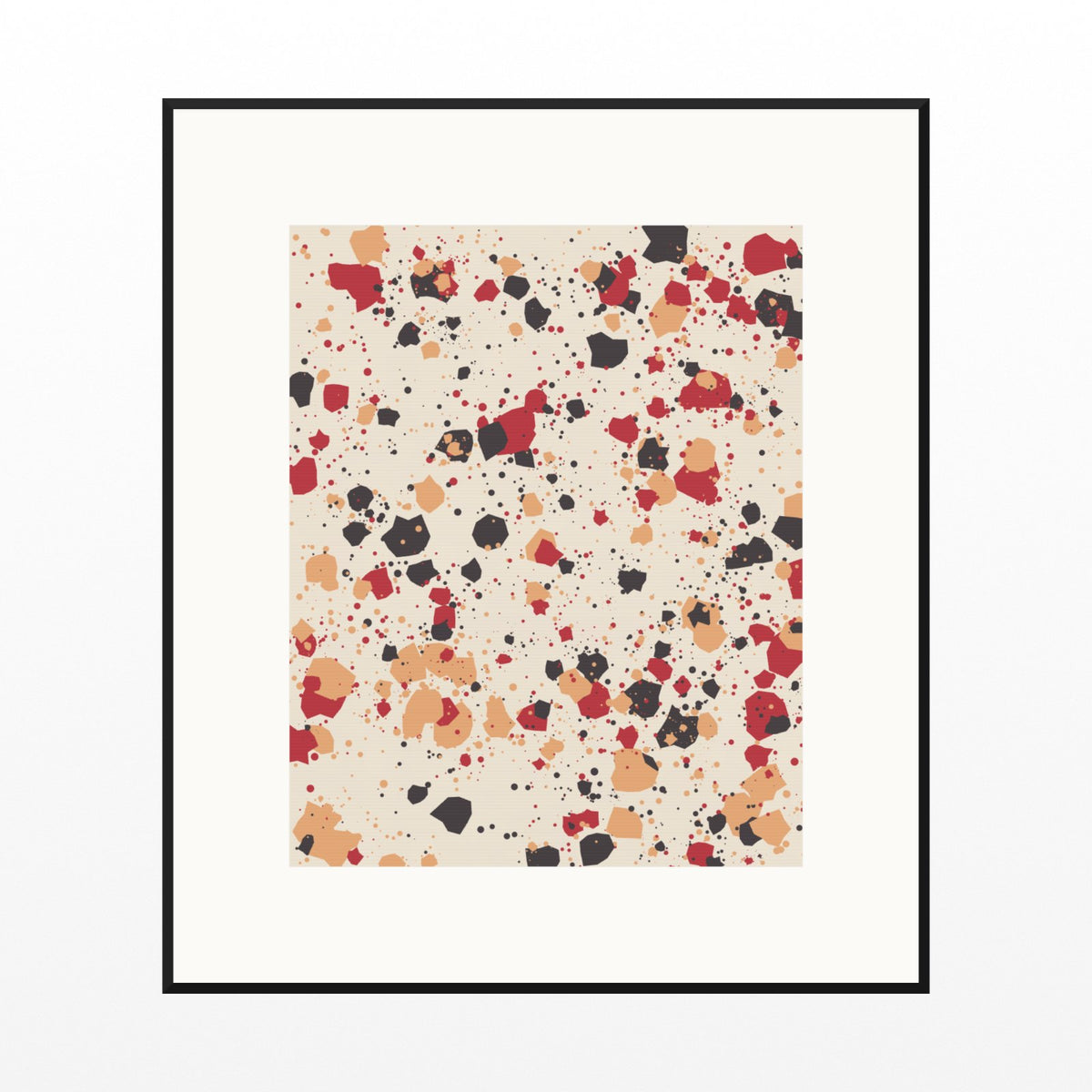 Crimson Burst Paint Splatter Printable Wall Art – Limited Edition Giclée Art Print | Instant Digital Download — Black gallery mat