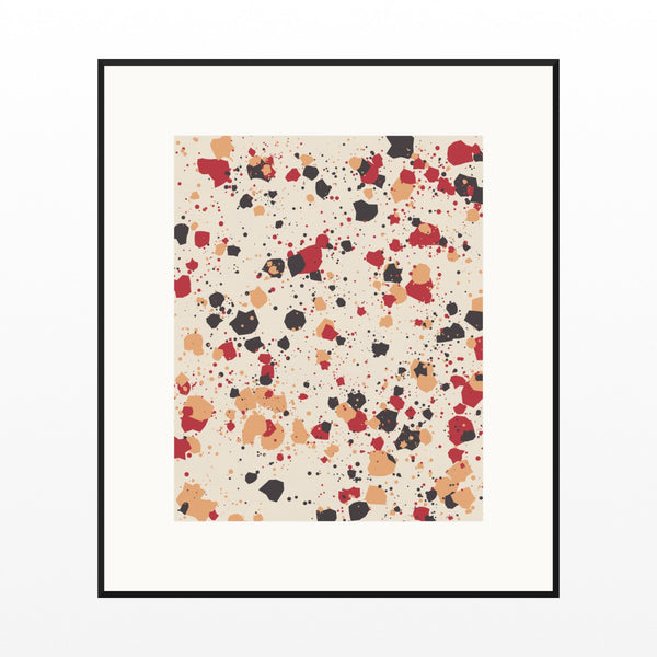 Crimson Burst Paint Splatter Printable Wall Art – Limited Edition Giclée Art Print | Instant Digital Download — Black gallery mat