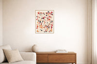 Crimson Burst Paint Splatter Printable Wall Art – Limited Edition Giclée Art Print | Instant Digital Download — Living room lifestyle