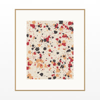 Crimson Burst Paint Splatter Printable Wall Art – Limited Edition Giclée Art Print | Instant Digital Download — Natural gallery mat