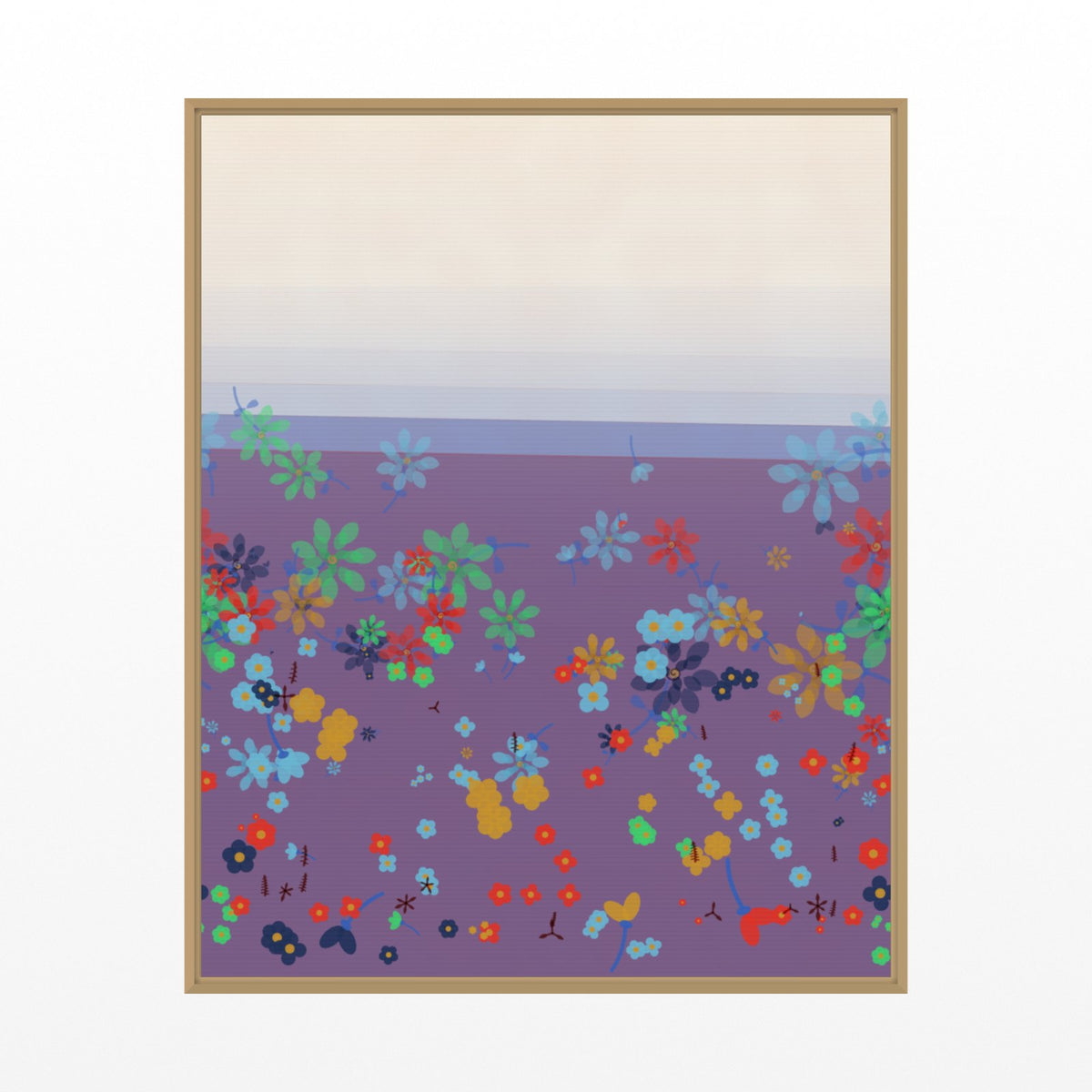 Dalarna Red Gradient Sky Art Print – Fine Art Giclée Digital Download | Signed 50-Edition — Floating natural frame
