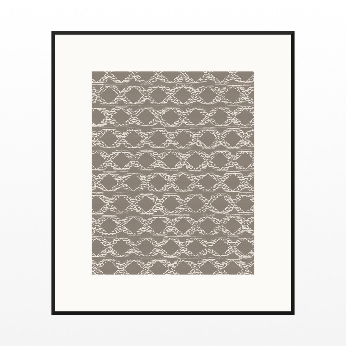 Driftwood Ikat Weave – Premium Ikat Weave Wall Art Print — Black gallery mat