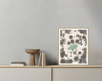 Driftwood Songbird Wall Art Print – Signed Limited Edition Giclée | Modern Gallery Decor — Grey wall with bowl