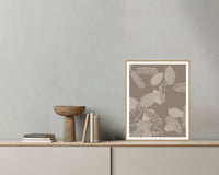 Driftwood Tropical – Signed 50-Edition Giclée Print for Gallery Walls — Grey wall with bowl
