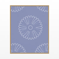 Dusty Periwinkle Ankara Printable Wall Art – Limited Edition Giclée Art Print | Instant Digital Download — Floating natural frame