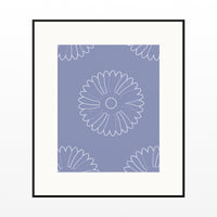 Dusty Periwinkle Ankara Printable Wall Art – Limited Edition Giclée Art Print | Instant Digital Download — Black gallery mat