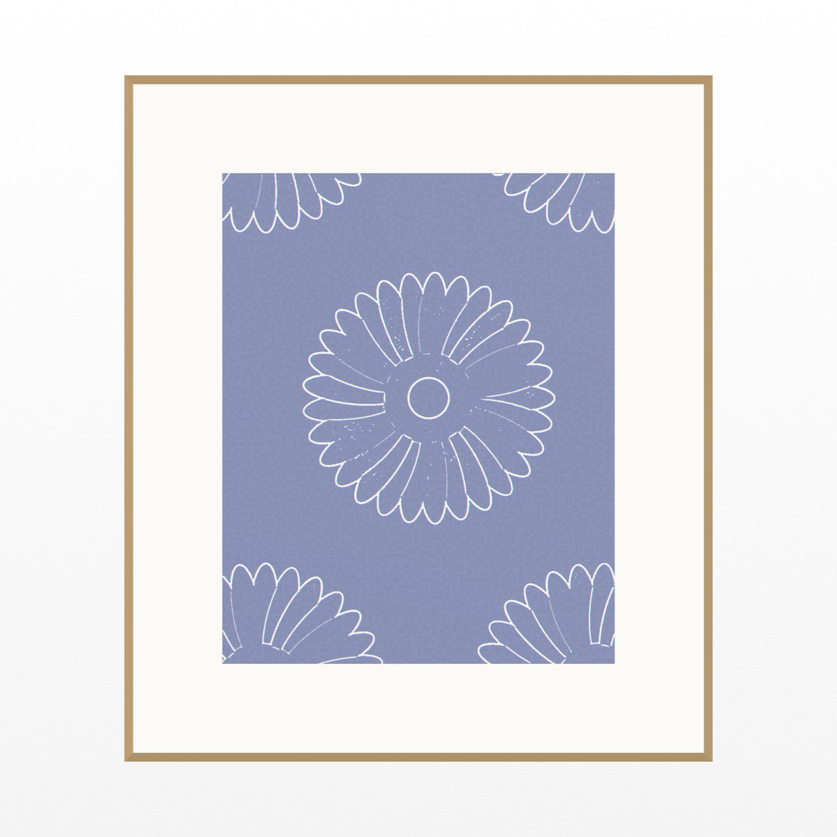Dusty Periwinkle Ankara Printable Wall Art – Limited Edition Giclée Art Print | Instant Digital Download — Natural gallery mat