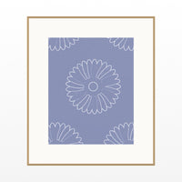 Dusty Periwinkle Ankara Printable Wall Art – Limited Edition Giclée Art Print | Instant Digital Download — Natural gallery mat