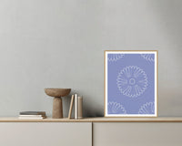 Dusty Periwinkle Ankara Printable Wall Art – Limited Edition Giclée Art Print | Instant Digital Download — Grey wall with bowl