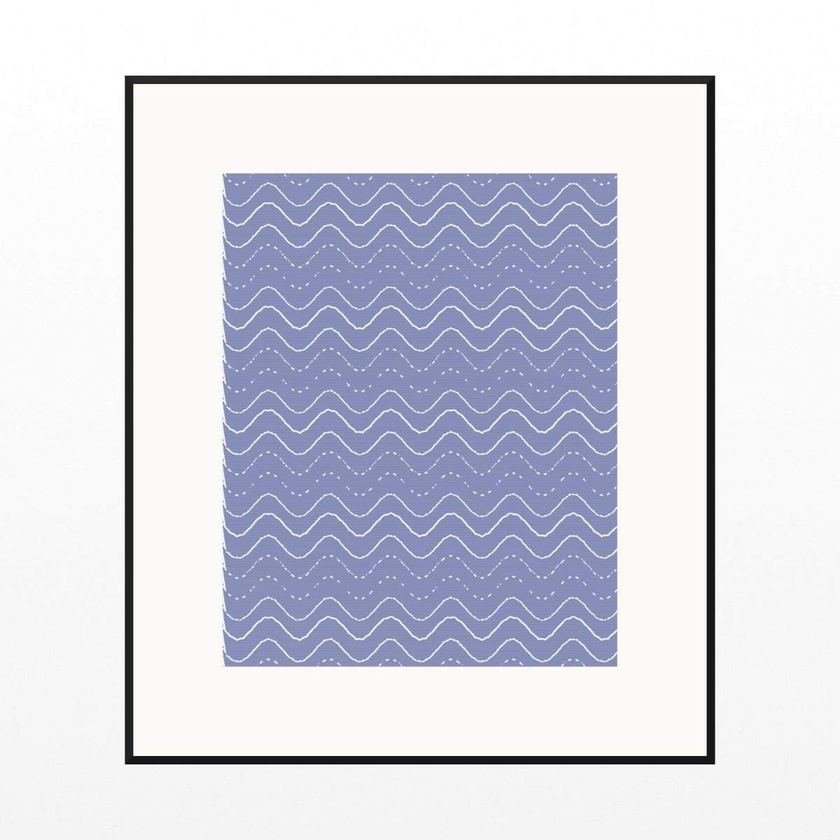 Dusty Periwinkle Retro 70s Wall Art Print  — Black gallery mat