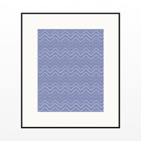 Dusty Periwinkle Retro 70s Wall Art Print  — Black gallery mat