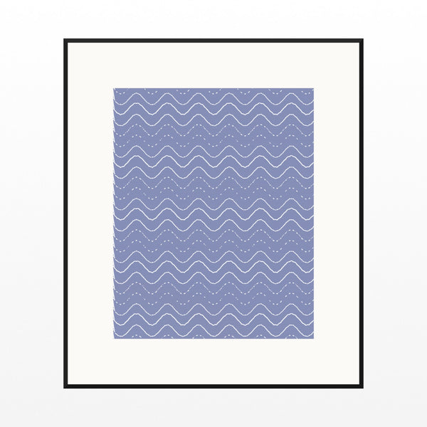 Dusty Periwinkle Retro 70s Wall Art Print  — Black gallery mat