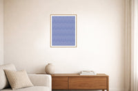 Dusty Periwinkle Retro 70s Wall Art Print  — Living room lifestyle