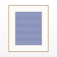 Dusty Periwinkle Retro 70s Wall Art Print  — Natural gallery mat