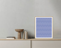 Dusty Periwinkle Retro 70s Wall Art Print  — Grey wall with bowl