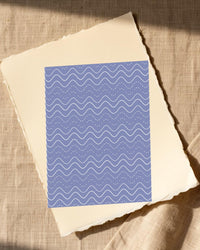 Dusty Periwinkle Retro 70s Wall Art Print  — Paper/edge detail