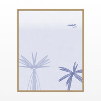 Dusty Periwinkle Seabird Printable Wall Art – Limited Edition Giclée Art Print | Instant Digital Download — Floating natural frame
