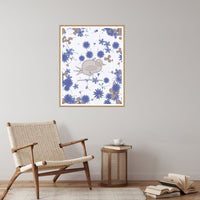 Dusty Periwinkle Songbird Wall Art Print – Signed Limited Edition Giclée | Modern Gallery Decor — Reading nook