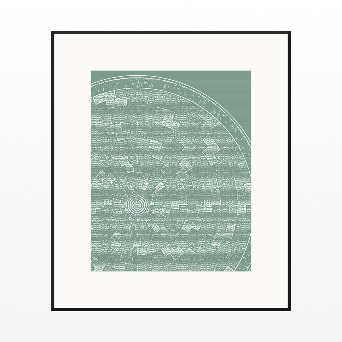 Eucalyptus Silver Ombré Gradient Printable Wall Art – Limited Edition Giclée Art Print | Instant Digital Download — Black gallery mat