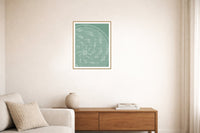 Eucalyptus Silver Ombré Gradient Printable Wall Art – Limited Edition Giclée Art Print | Instant Digital Download — Living room lifestyle