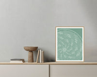 Eucalyptus Silver Ombré Gradient Printable Wall Art – Limited Edition Giclée Art Print | Instant Digital Download — Grey wall with bowl
