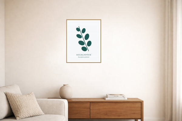 Eucalyptus Wall Art Print – Signed Limited Edition Giclée | Modern Gallery Decor — Living room lifestyle