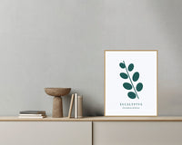 Eucalyptus Wall Art Print – Signed Limited Edition Giclée | Modern Gallery Decor — Grey wall with bowl