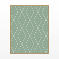 Faded Fern Geometric Art Print – Fine Art Giclée Digital Download — Floating natural frame