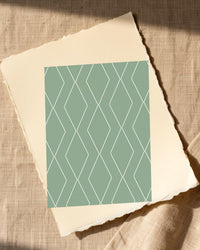 Faded Fern Geometric Art Print – Fine Art Giclée Digital Download — Paper/edge detail