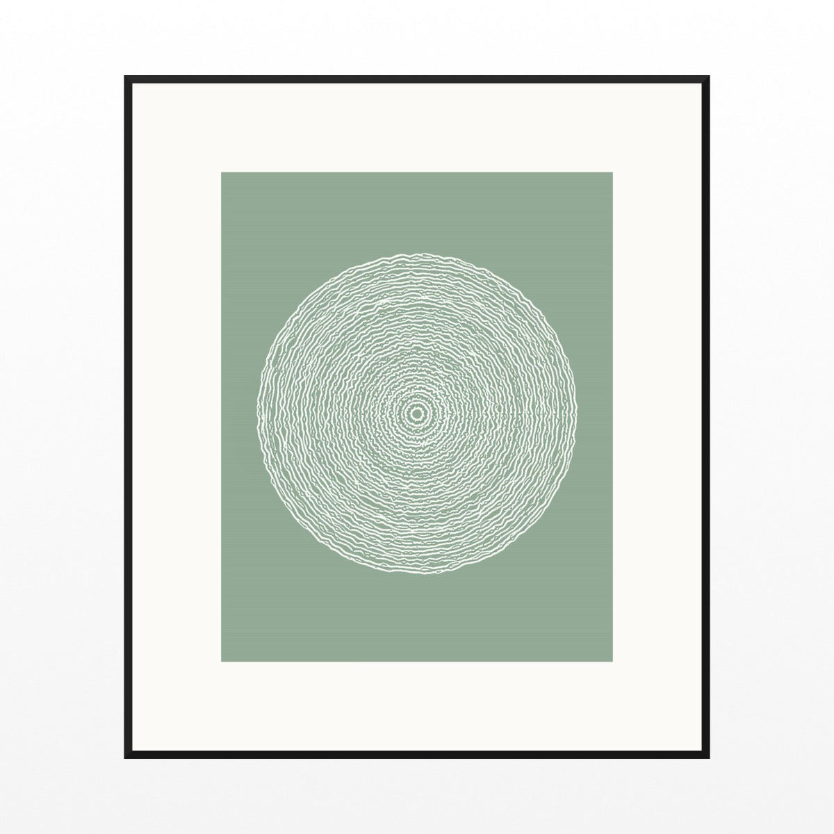 Faded Fern Geometric Wall Art Print – Signed Limited Edition Giclée | Modern Gallery Decor — Black gallery mat