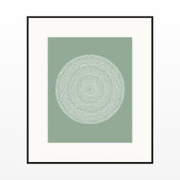 Faded Fern Geometric Wall Art Print – Signed Limited Edition Giclée | Modern Gallery Decor — Black gallery mat