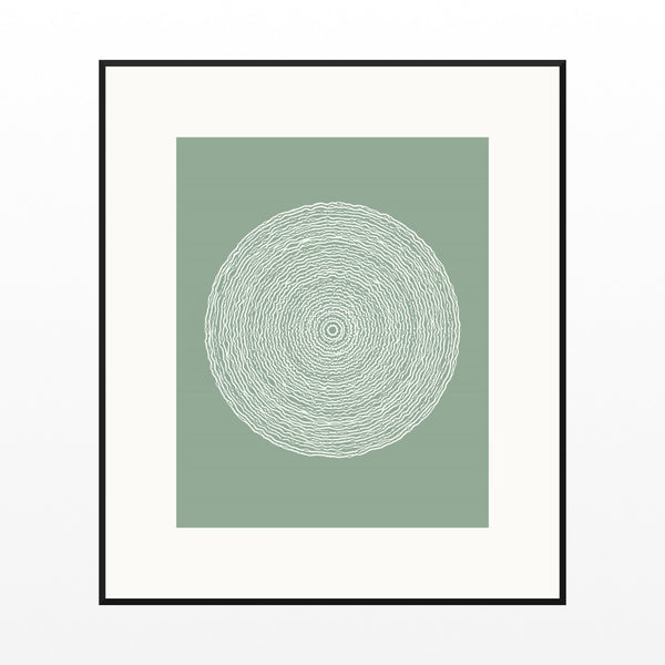 Faded Fern Geometric Wall Art Print – Signed Limited Edition Giclée | Modern Gallery Decor — Black gallery mat