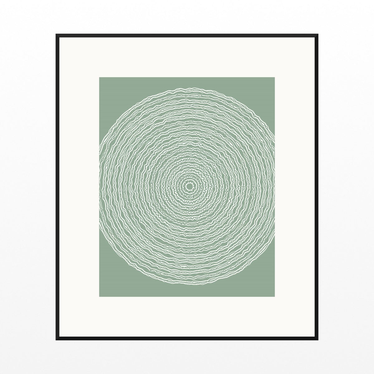 Faded Fern Geometric Wall Art Print – Signed Limited Edition Giclée | Modern Gallery Decor — Black gallery mat