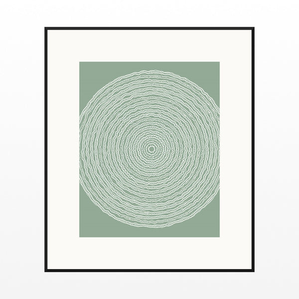 Faded Fern Geometric Wall Art Print – Signed Limited Edition Giclée | Modern Gallery Decor — Black gallery mat