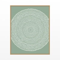 Faded Fern Geometric Wall Art Print – Signed Limited Edition Giclée | Modern Gallery Decor — Floating natural frame