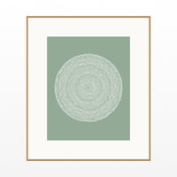 Faded Fern Geometric Wall Art Print – Signed Limited Edition Giclée | Modern Gallery Decor — Natural gallery mat