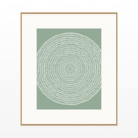 Faded Fern Geometric Wall Art Print – Signed Limited Edition Giclée | Modern Gallery Decor — Natural gallery mat