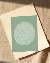Faded Fern Geometric Wall Art Print – Signed Limited Edition Giclée | Modern Gallery Decor — Paper/edge detail