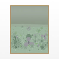 Faded Fern Gradient Sky Art Print – Fine Art Giclée Digital Download | Signed 50-Edition — Floating natural frame