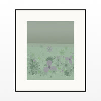 Faded Fern Gradient Sky Art Print – Fine Art Giclée Digital Download | Signed 50-Edition — Black gallery mat