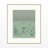 Faded Fern Gradient Sky Art Print – Fine Art Giclée Digital Download | Signed 50-Edition — Natural gallery mat